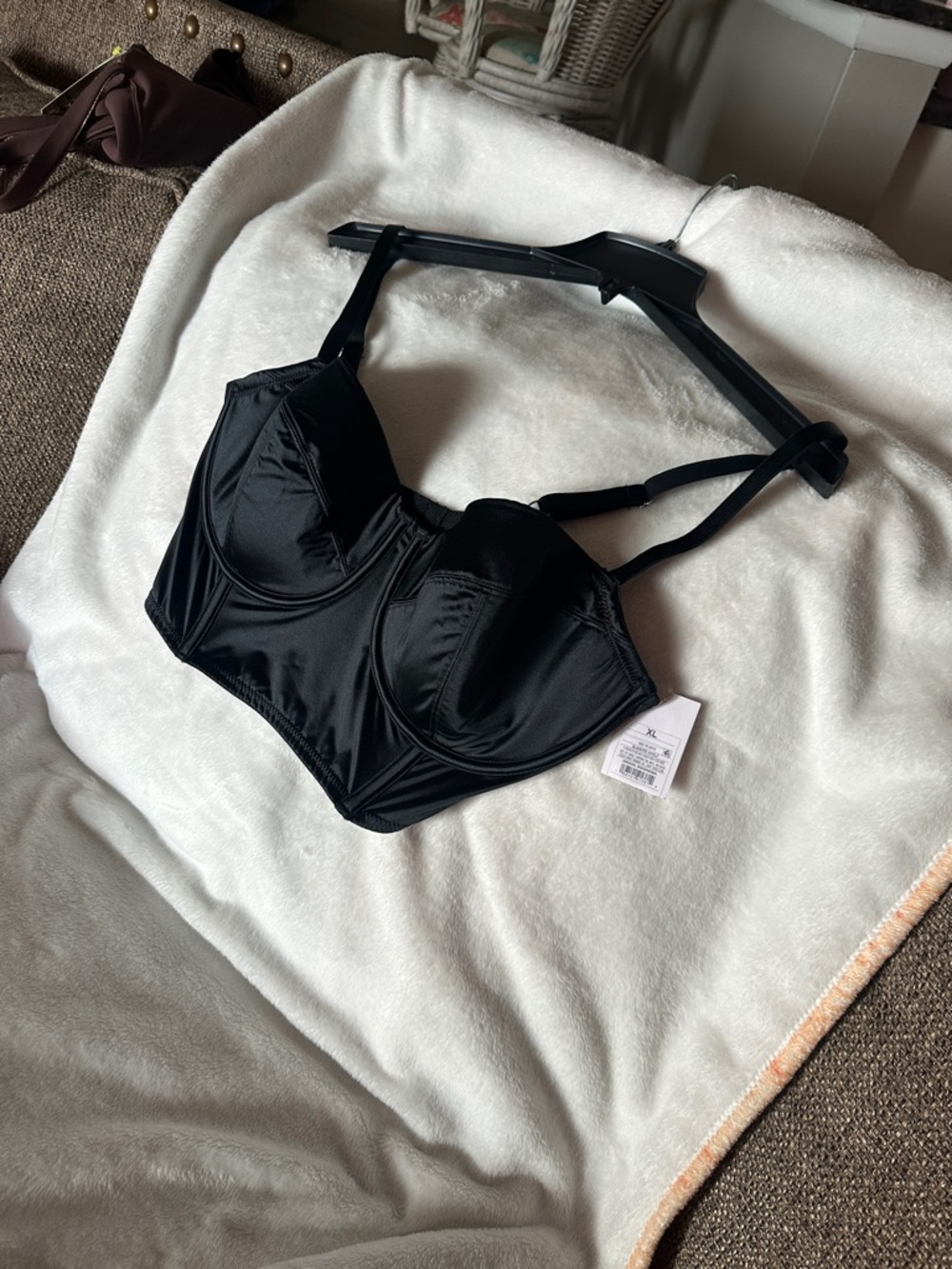 Black Longline Underwire Bustier Bra Sz XL - Women's Intimates by Auden. NWT